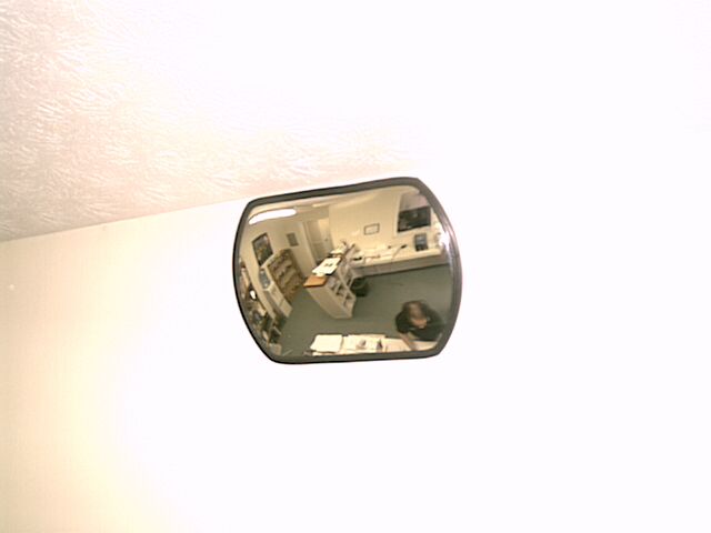 Office mounted roundtangular mirror